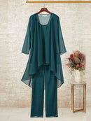 Blue Plain Three Piece Set