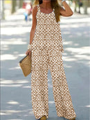 Trendy Ethnic Sleeveless Spaghetti Strap Casual Two-Piece Set