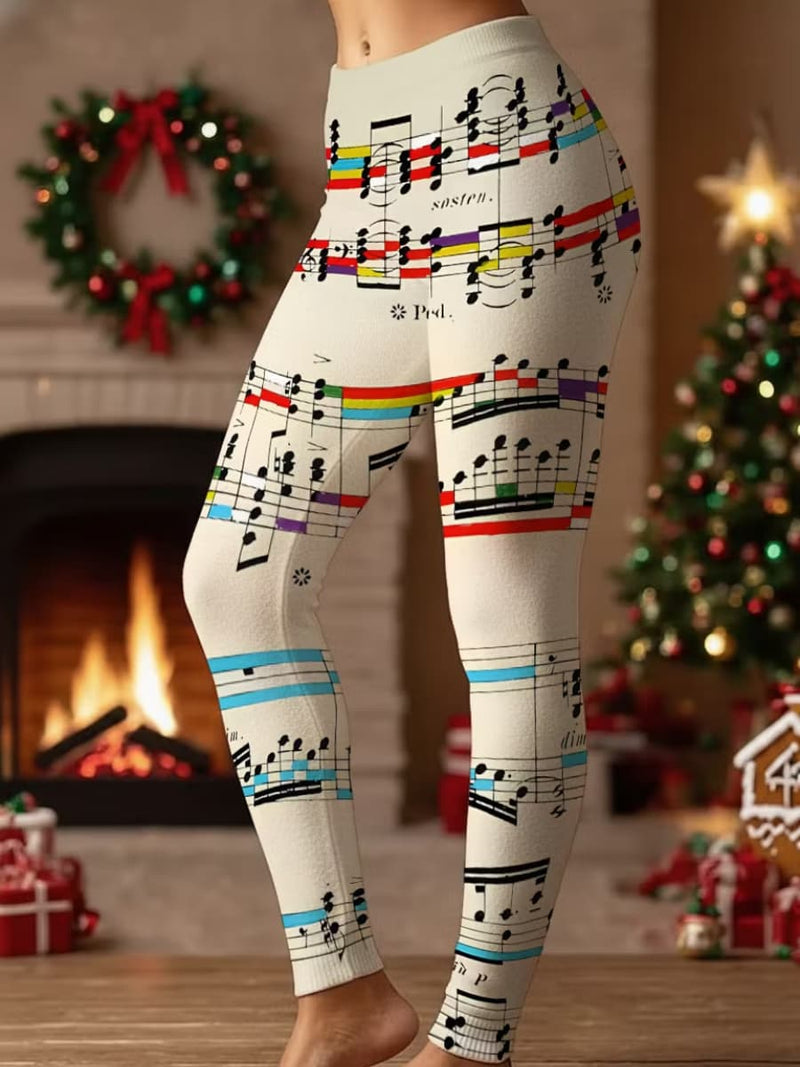 Women's Christmas Multi High Waist Full Length Pants