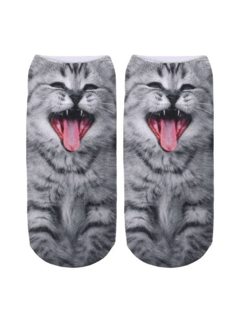 Women's Cute Cat Face Pattern Ankle Socks