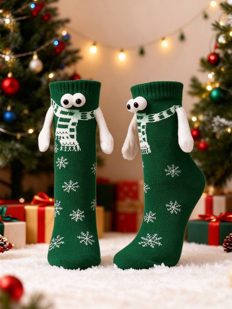 Women's Christmas Snowman Snowflake Pattern Crew Socks