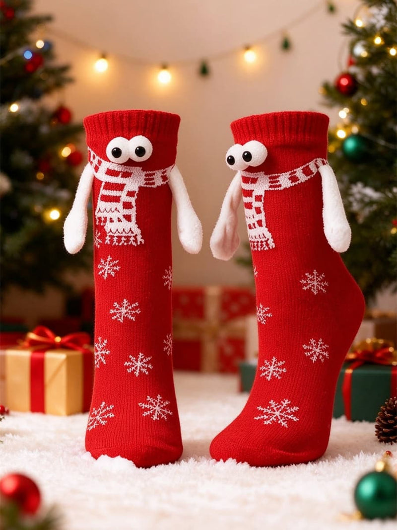 Women's Christmas Snowman Snowflake Pattern Crew Socks