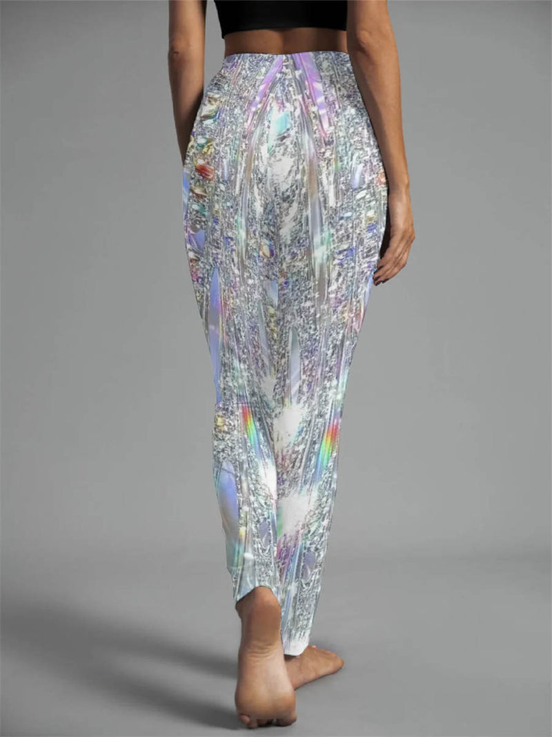 Women's Colorful Abstract Geometric Print High Waist Leggings