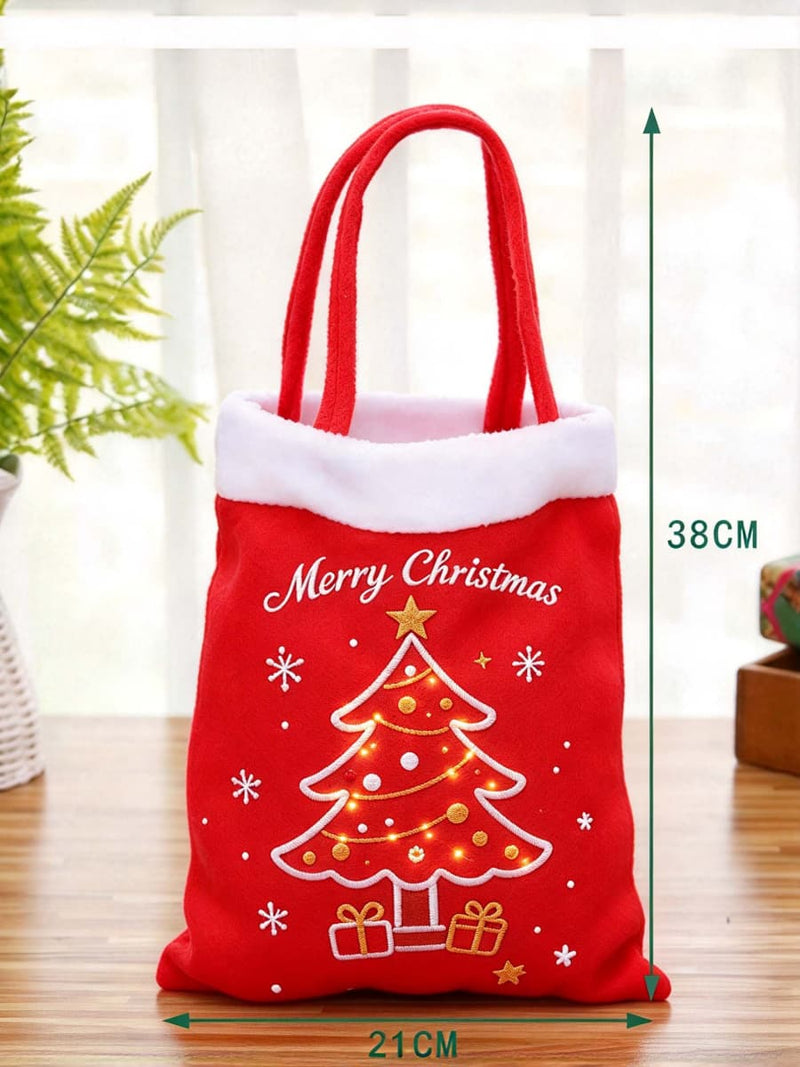 Women's Christmas Red Christmas Tree Felt Tote Bag