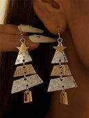 Women's Christmas Multi Metal Tree Dangle Earrings