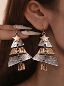 Women's Christmas Multi Metal Tree Dangle Earrings
