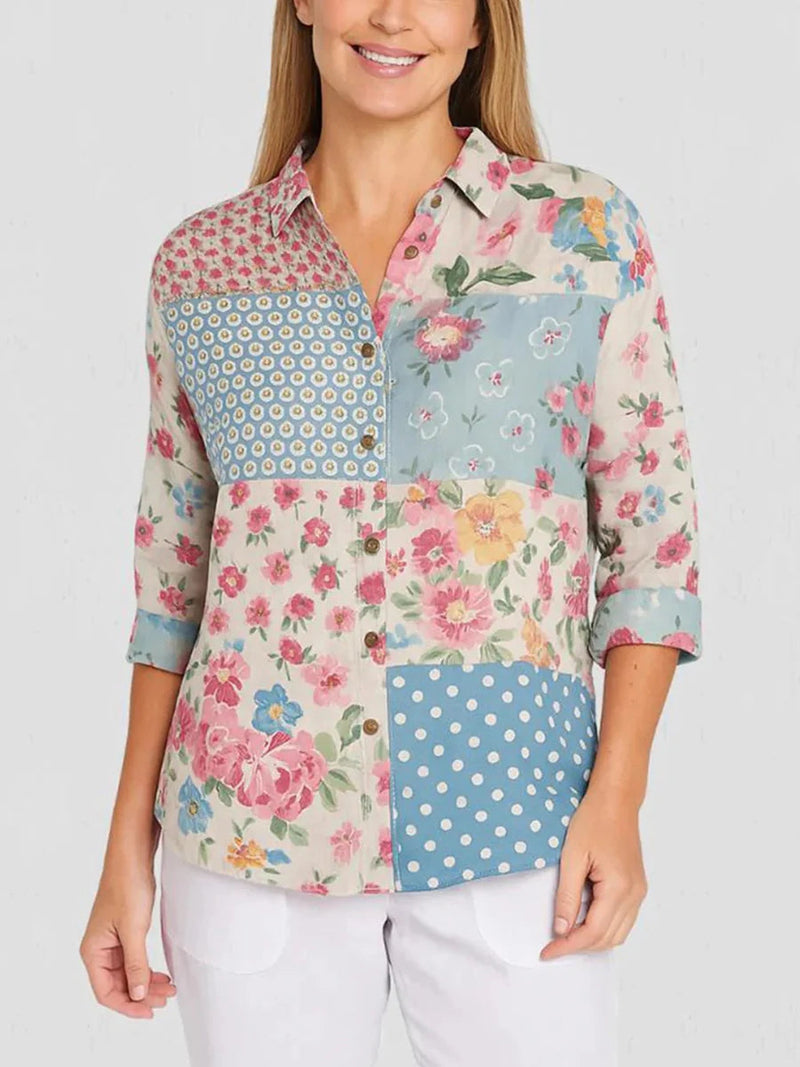 Youthful Colorur Floral Print Long Sleeve Top