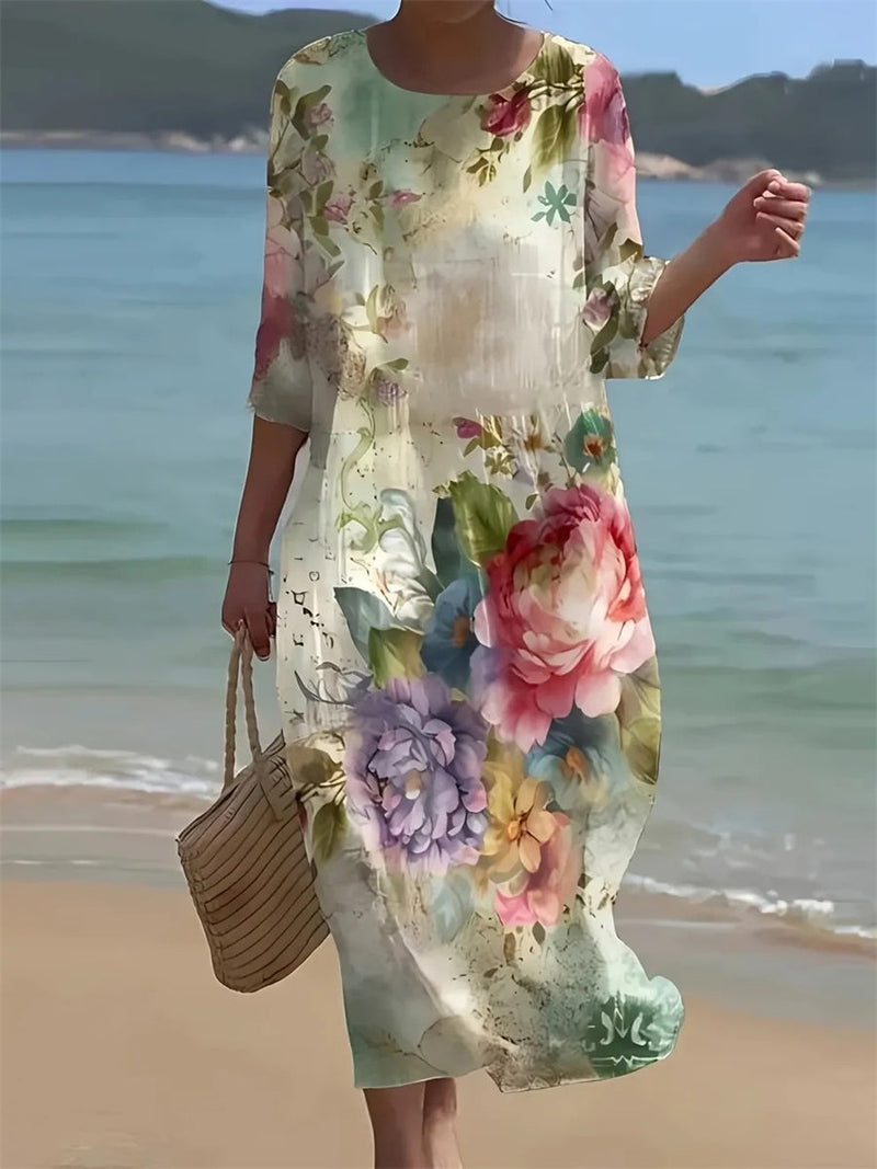 Breezy Vacation Style Floral Dress