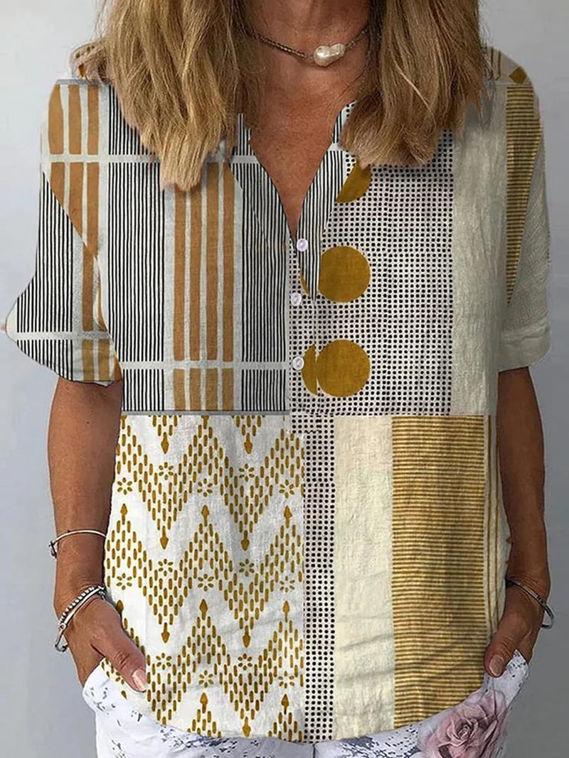 Elegant V-neck Short Sleeve Top