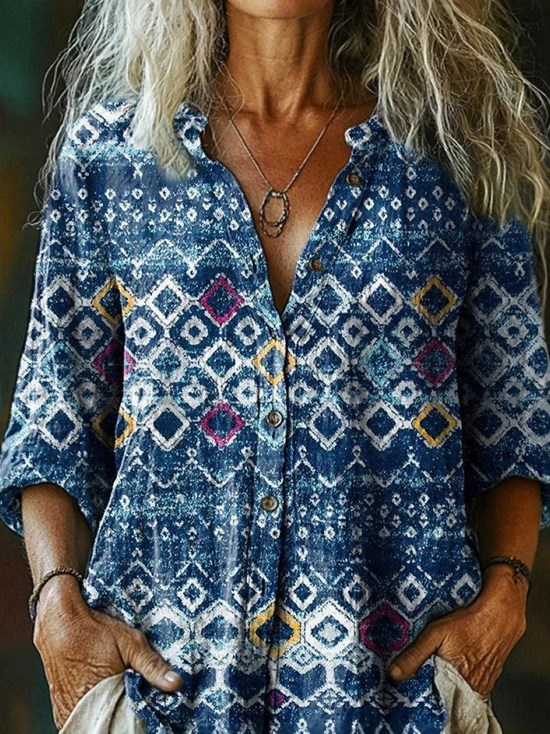 Fresh Blue Long Sleeve Blouse