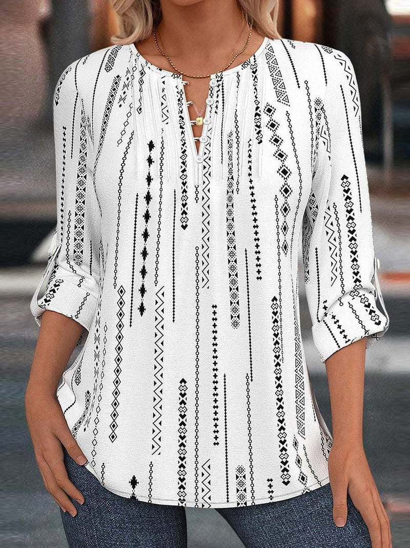 Basic White Long Sleeve Blouse