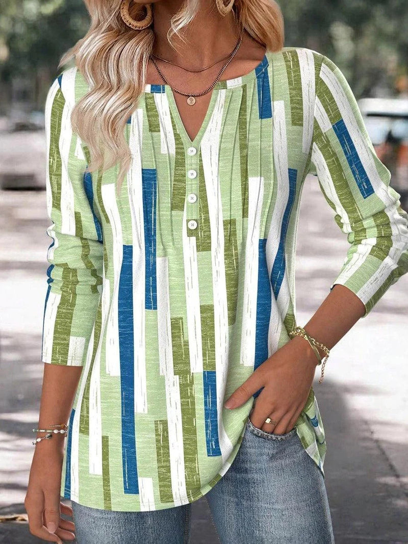 Fresh Green Long Sleeve Blouse