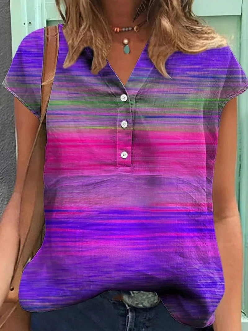 Dreamy V-Neck Short Sleeve Blouse