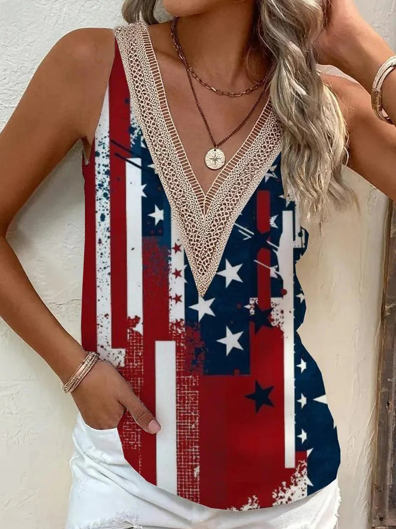 Chic V-Neck Sleeveless Blouse