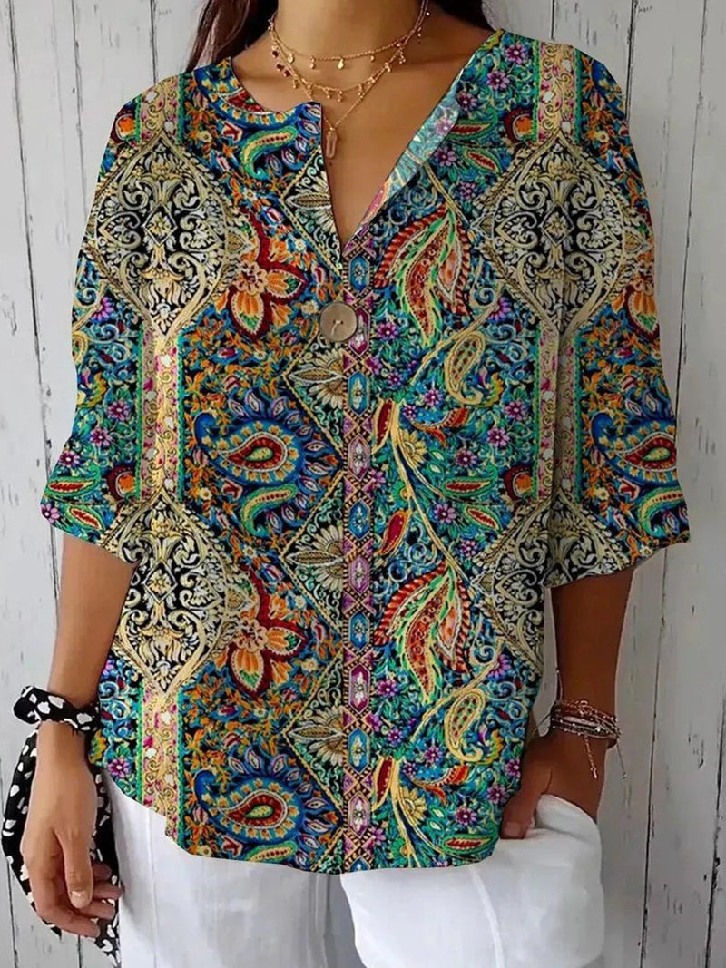 Spacial Multicolor 3/4 Sleeve Shirt