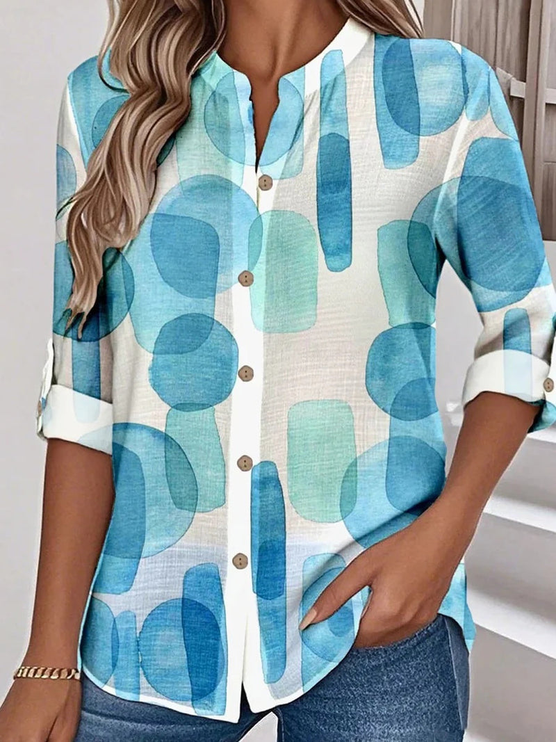 Fresh V-Neck 3/4 Sleeve Blouse