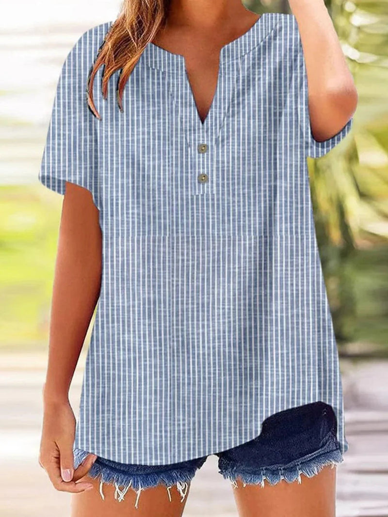 Comfy V-Neck Short Sleeve Blouse