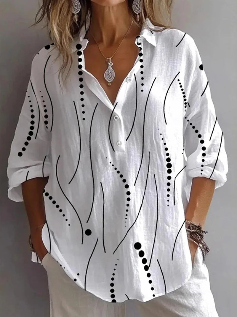 Basic White Long Sleeve Blouse