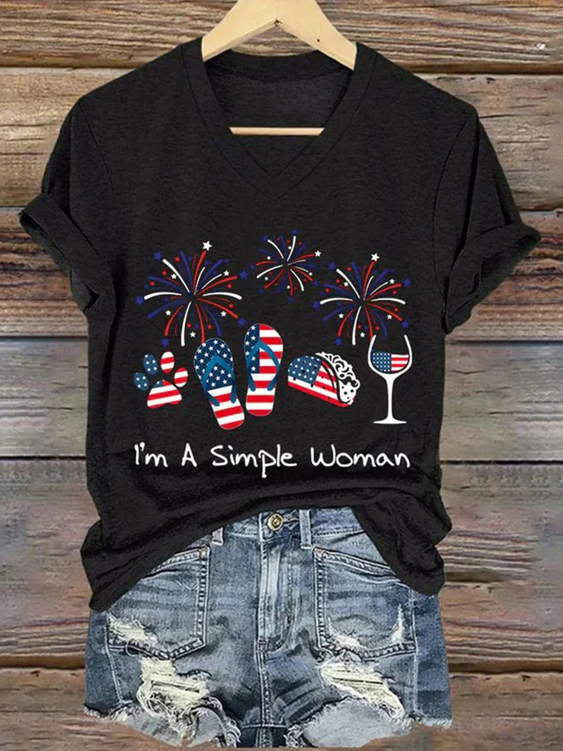 Cool Black V-Neck Short Sleeve Blouse