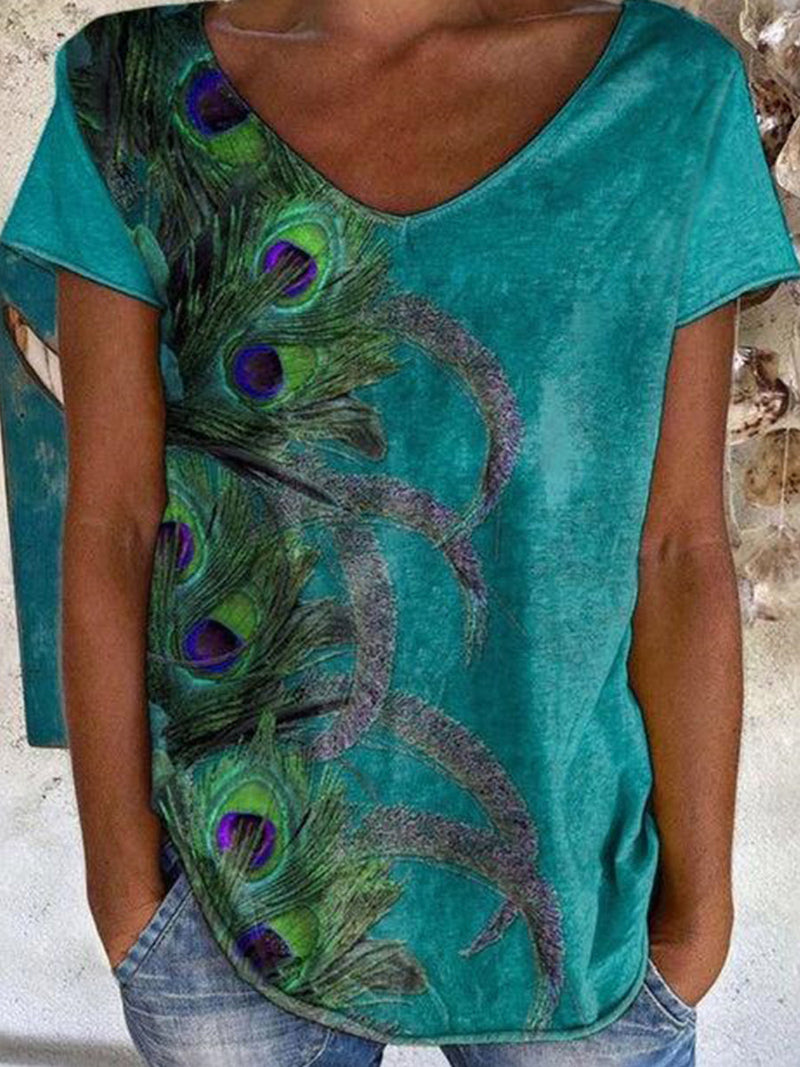 Special Blue Short Sleeve Top for Women