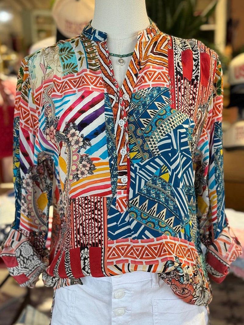Modern V-Neck Long Sleeve Top for Women