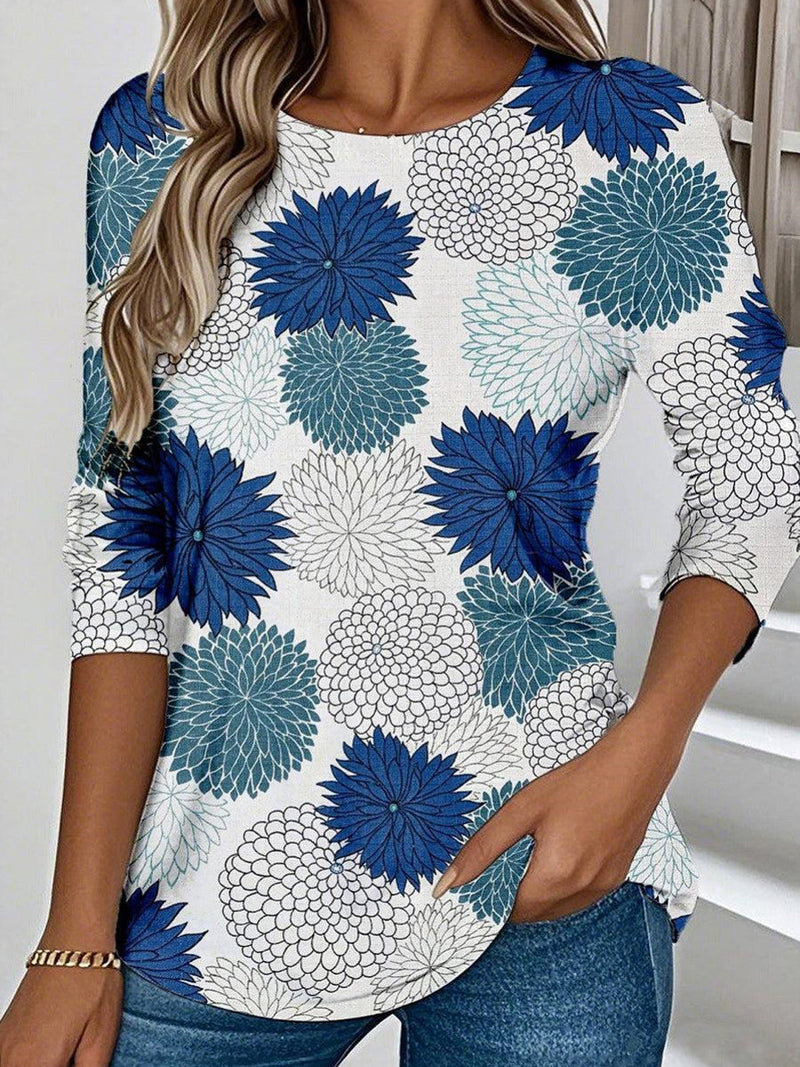 Chic Round Neck Long Sleeve Top for Women