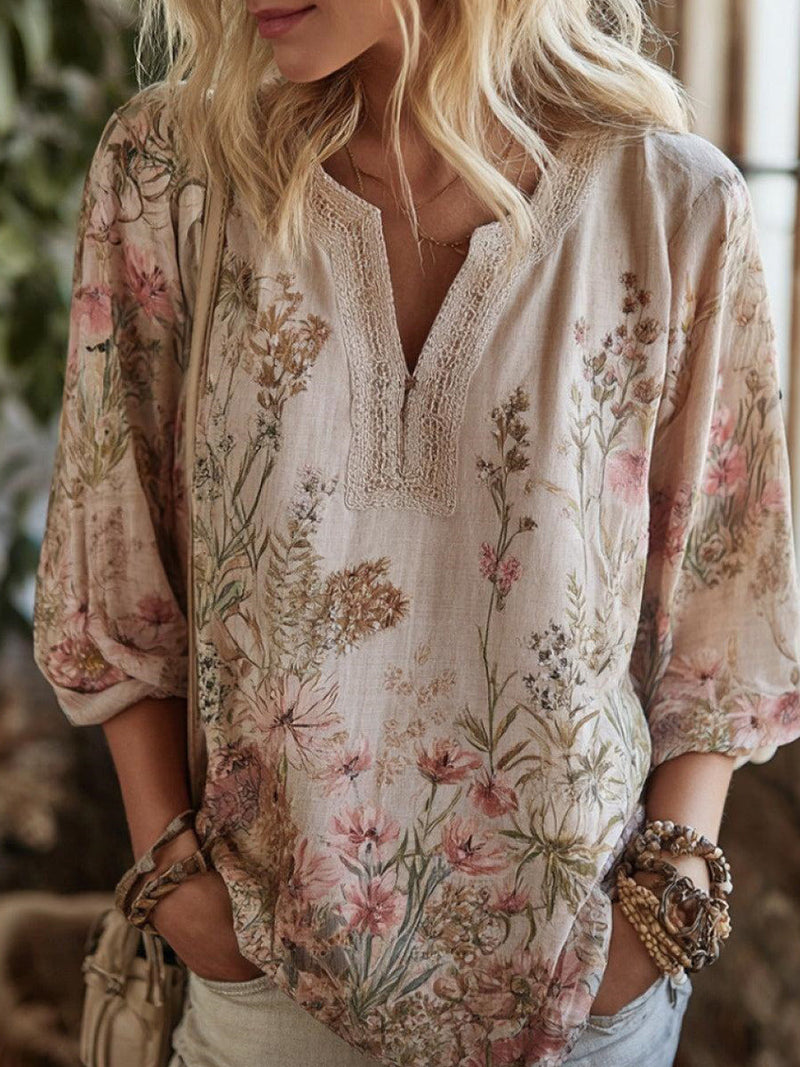 Sweet Pink 3/4 Sleeve Top for Women