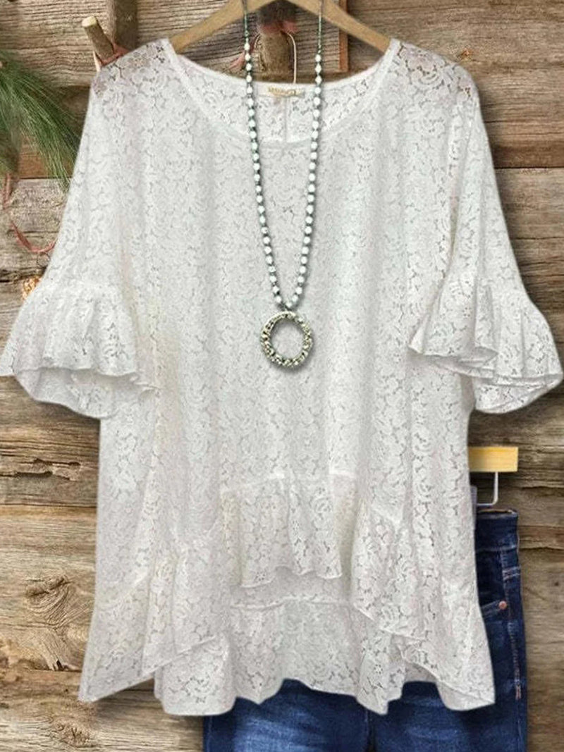 Simple Plain Round Neck Top for Women