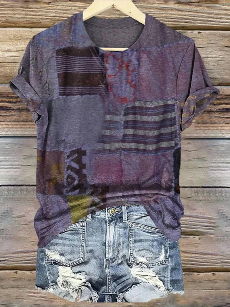 Casual Short Sleeve Vintage T-Shirt