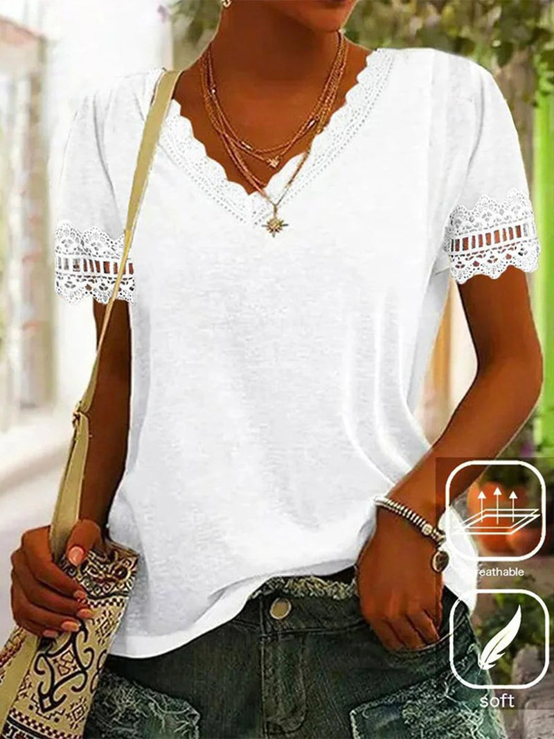 Short Sleeve Comfy Plain white blouse
