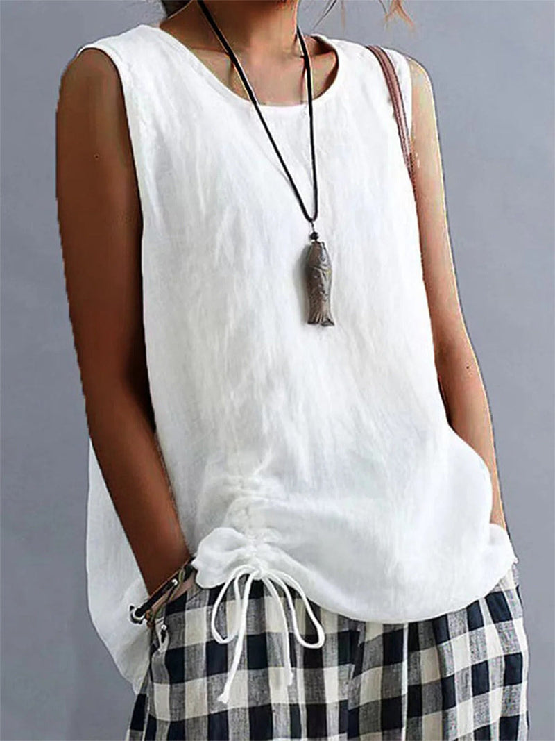 Sleeveless Loose Summer Plain Tank Top
