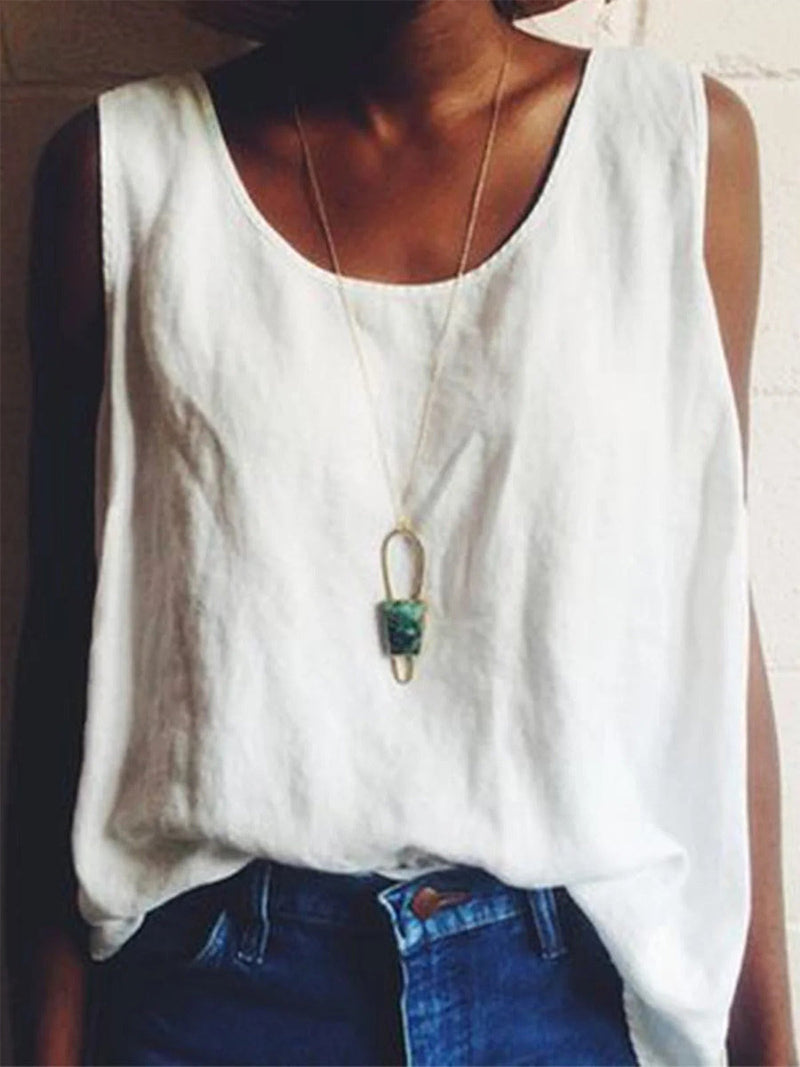 Sleeveless Plus Size Plain Summer Tank Top