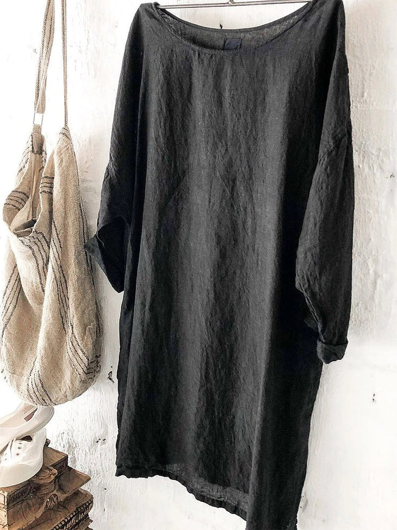 Crew Neck Casual Solid Blouse