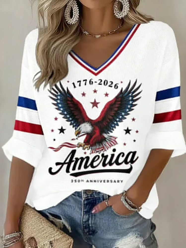 Flag Art Print Linen T-shirt