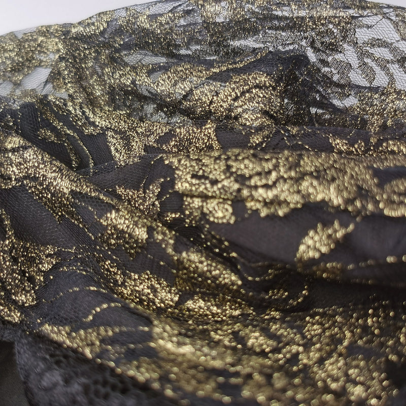 Black Lace Floral Embroidery V-Neck 3/4 Sleeve Elegant Midi Dress
