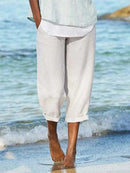 Solid Cotton Comfortable Casual Pants
