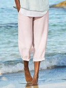 Solid Cotton Comfortable Casual Pants