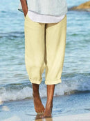 Solid Cotton Comfortable Casual Pants