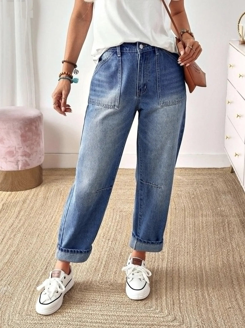 Stretch Jeans With Side Pockets