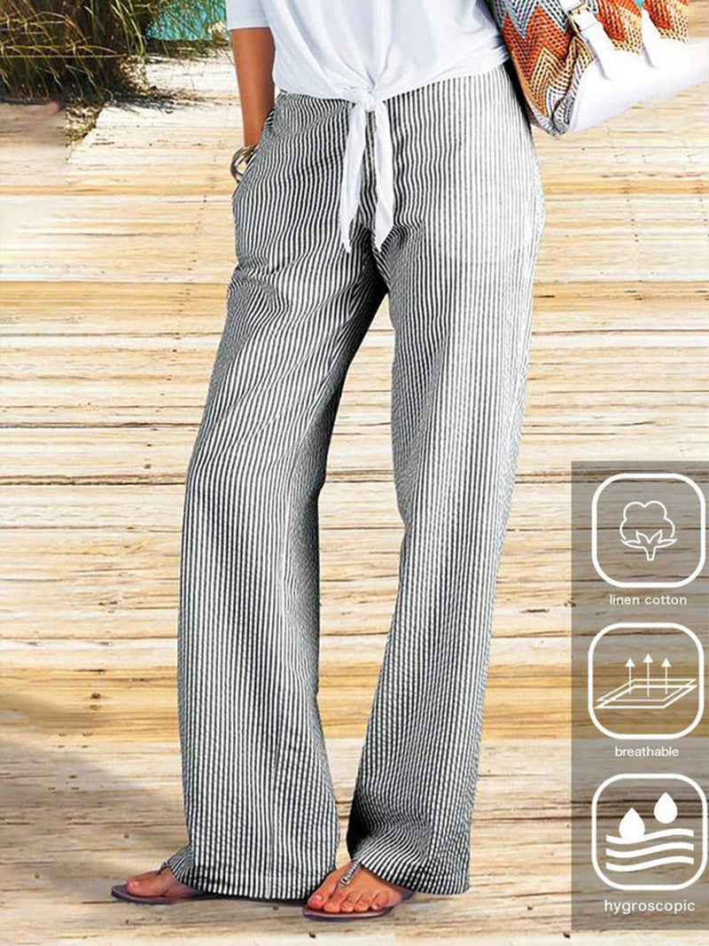 Trendy Striped Side Pocket Pants