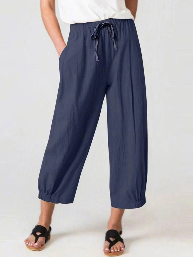 Popular Navy Plain Side Pocket Pants