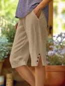 Elegant Plain Shorts Pants