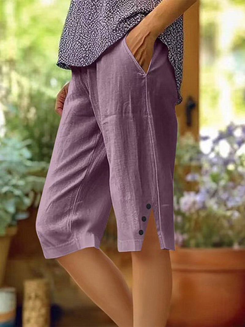 Elegant Plain Shorts Pants