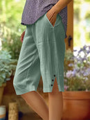 Elegant Plain Shorts Pants