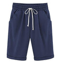 Summer Women's Relaxed Cotton Shorts with Pockets