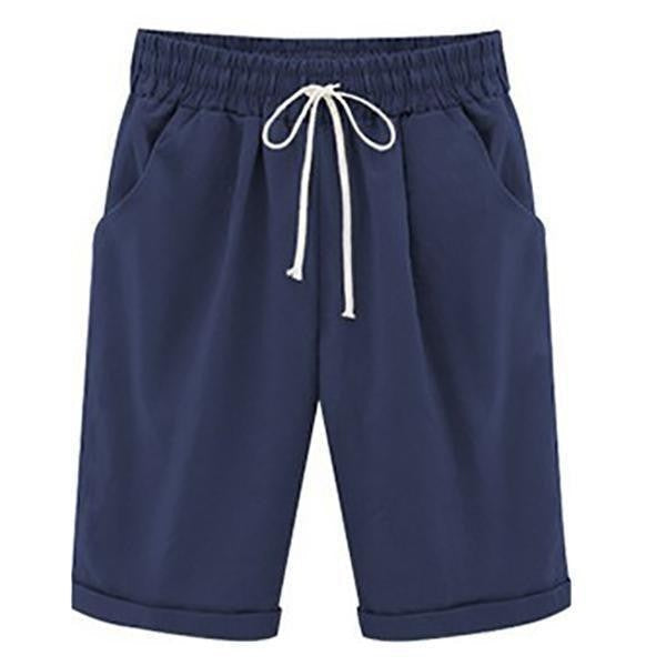 Summer Women's Relaxed Cotton Shorts with Pockets
