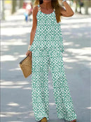 Trendy Ethnic Sleeveless Spaghetti Strap Casual Two-Piece Set